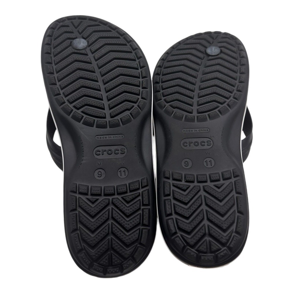 Crocs Unisex Crocband Flip‎ Flops Thong Sandals 11033 Black Men's 9 Women's 11 - Picture 10 of 11